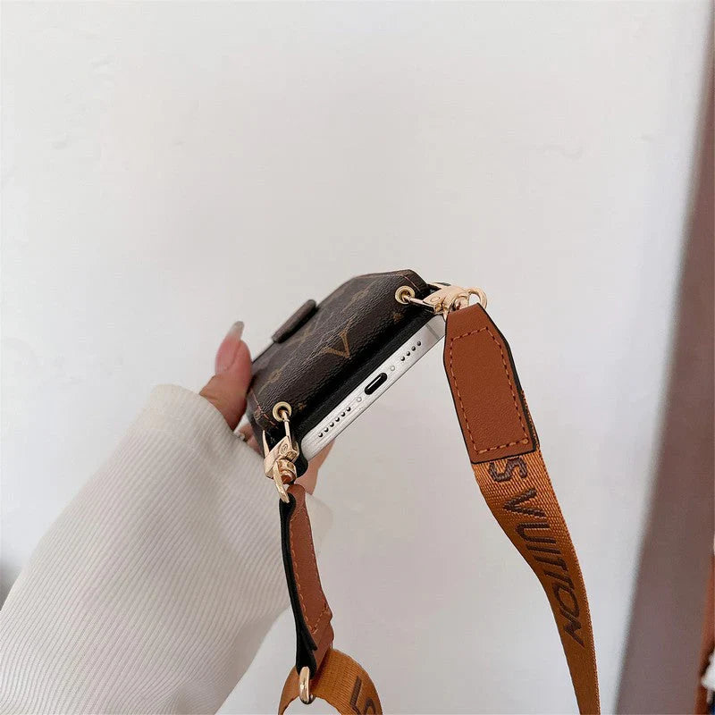 iPhone 17 Pro Max Luxury Card Holder Strap Case