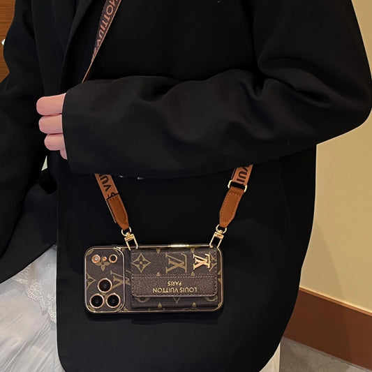 iPhone 17 Pro Max Crossbody Wallet Strap Case