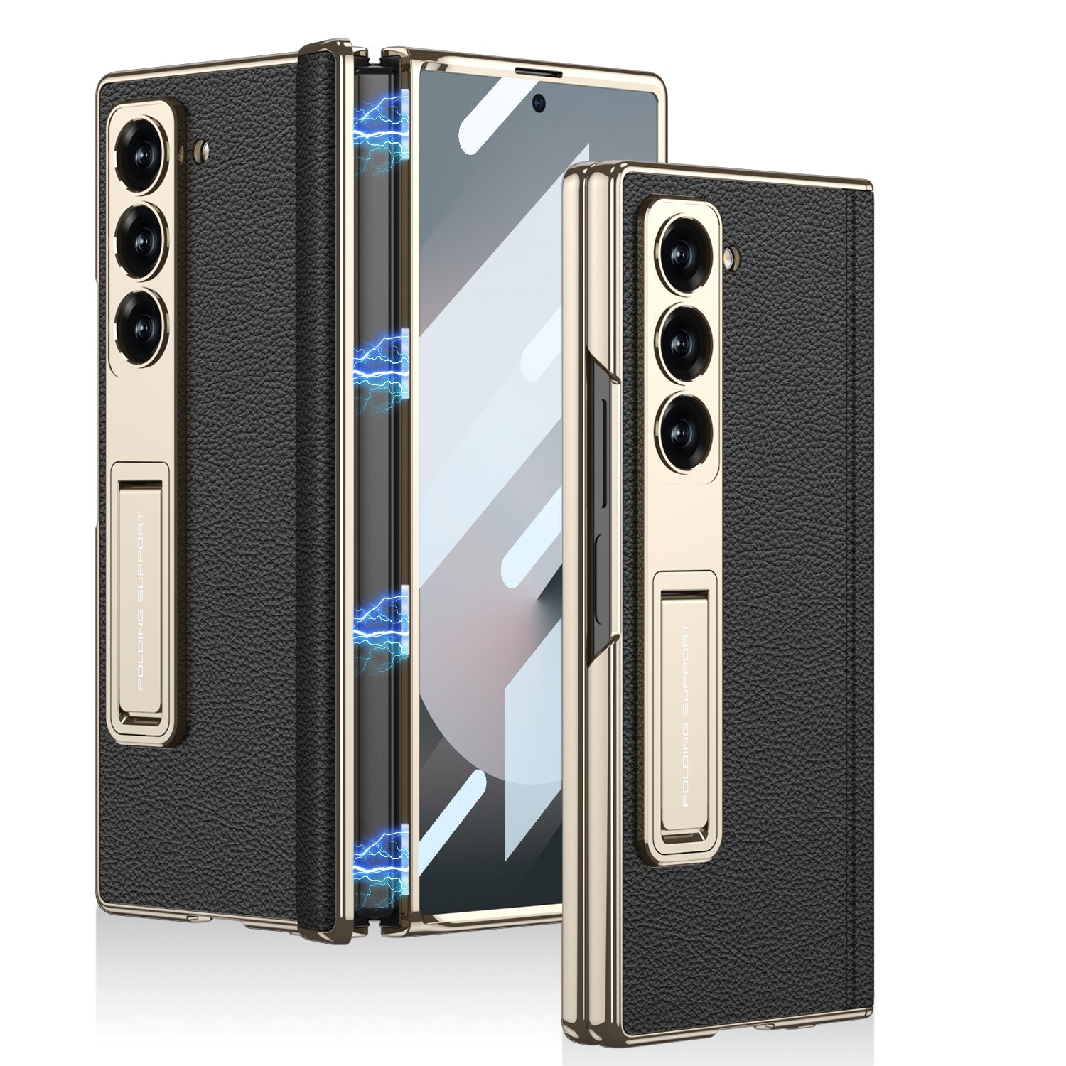 Magnetic Hinge Shockproof Leather Phone Case With Back Screen Protector For Galaxy Z Fold6