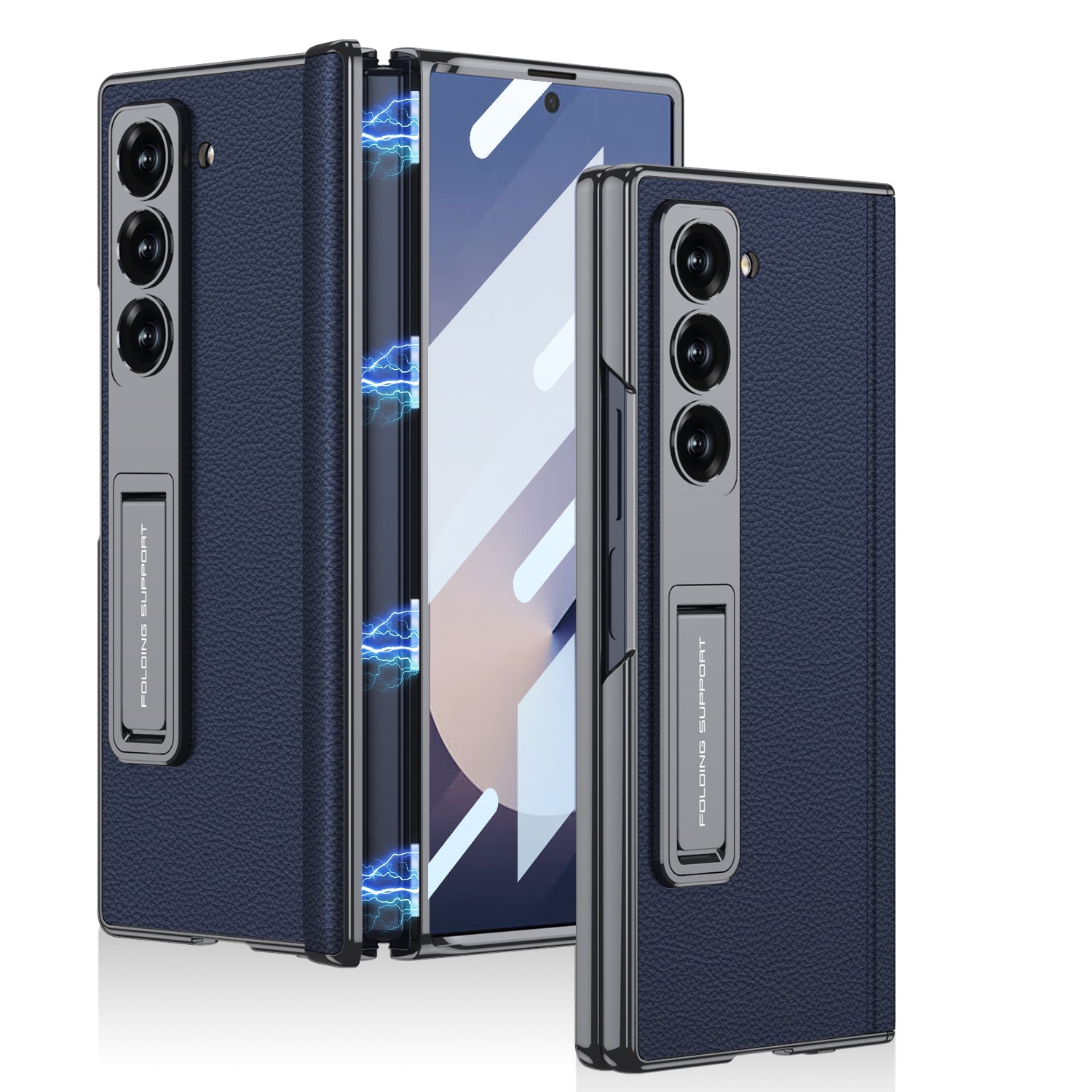 Magnetic Hinge Shockproof Leather Phone Case With Back Screen Protector For Galaxy Z Fold6