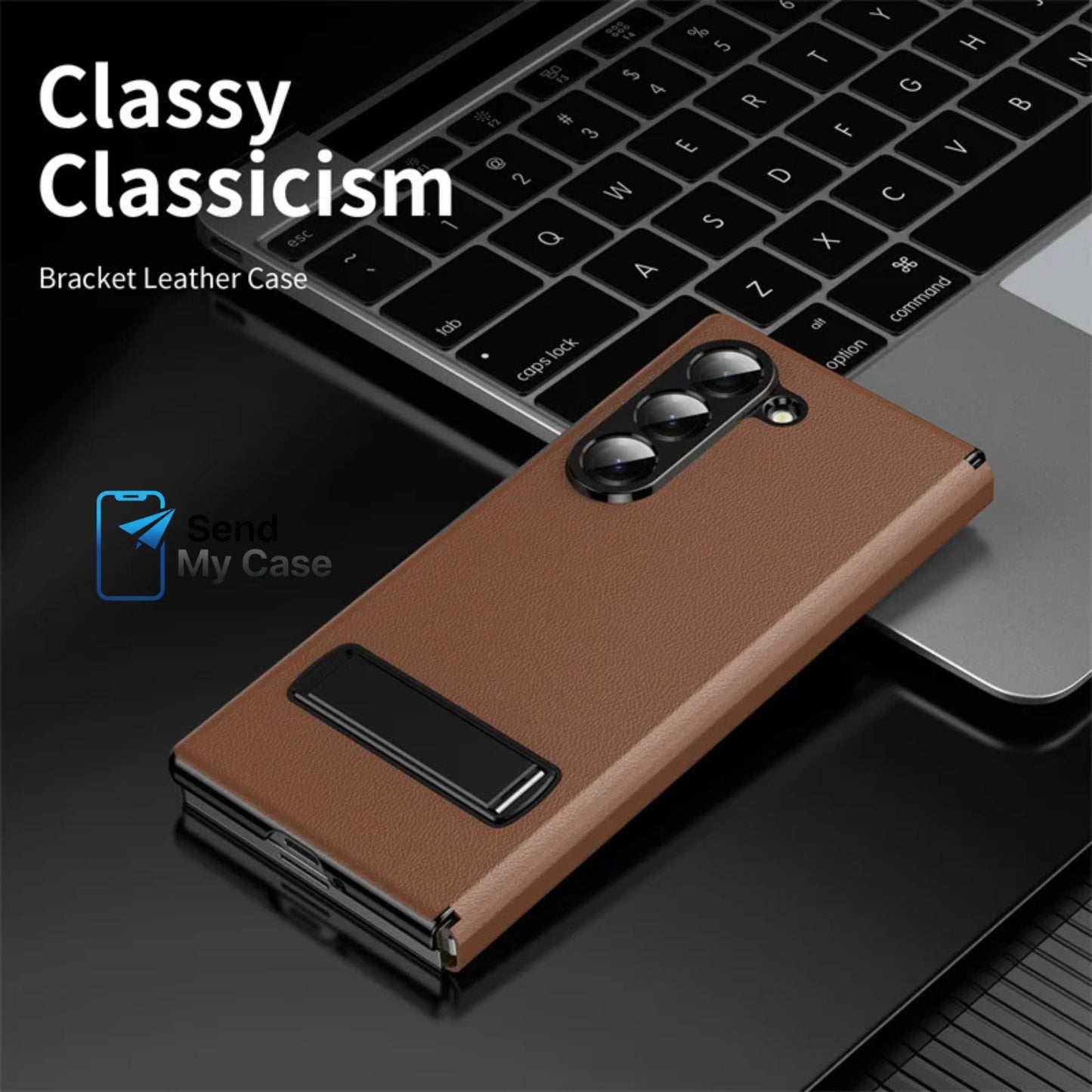 Samsung Galaxy Z Fold 6 Luxury Leather Magnetic Kickstand Case