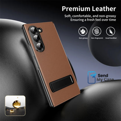 Samsung Galaxy Z Fold 6 Luxury Leather Magnetic Kickstand Case