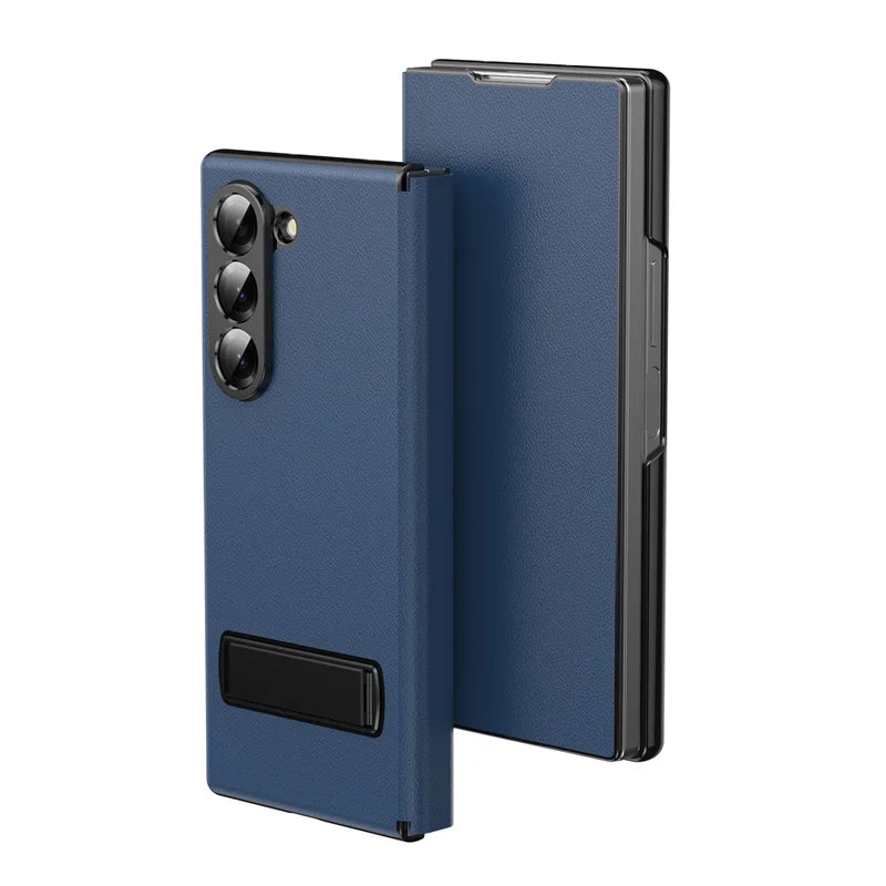 Samsung Galaxy Z Fold 6 Luxury Leather Magnetic Kickstand Case