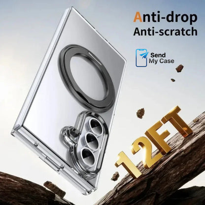 Galaxy Z Fold Clear Magnetic Ring Kickstand Case