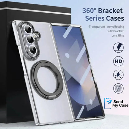 Galaxy Z Fold Clear Magnetic Ring Kickstand Case