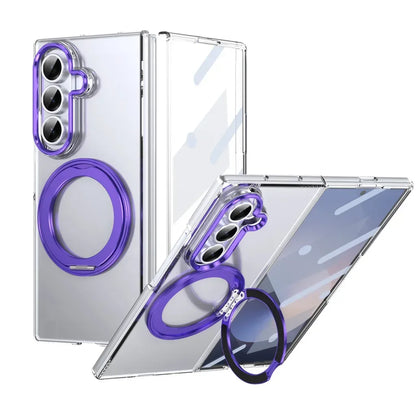 Galaxy Z Fold Clear Magnetic Ring Kickstand Case