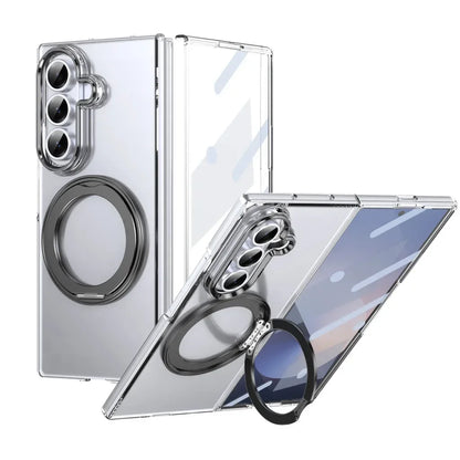 Galaxy Z Fold Clear Magnetic Ring Kickstand Case