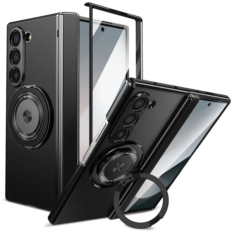 Galaxy Z Fold Magnetic Armor Case with 360° Rotating Stand