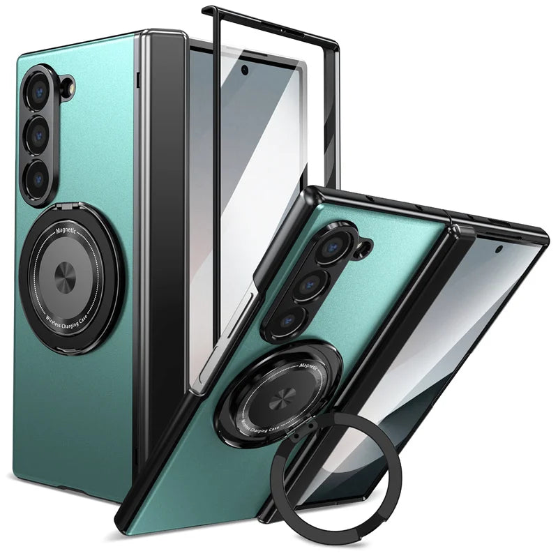 Galaxy Z Fold Magnetic Armor Case with 360° Rotating Stand