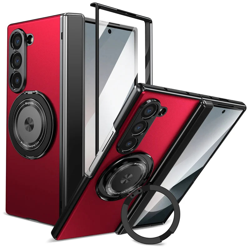 Galaxy Z Fold Magnetic Armor Case with 360° Rotating Stand