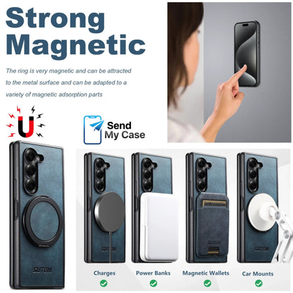 Samsung Galaxy Z Fold Magnetic Leather Ring Stand Case