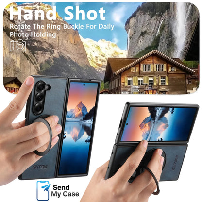 Samsung Galaxy Z Fold Magnetic Leather Ring Stand Case