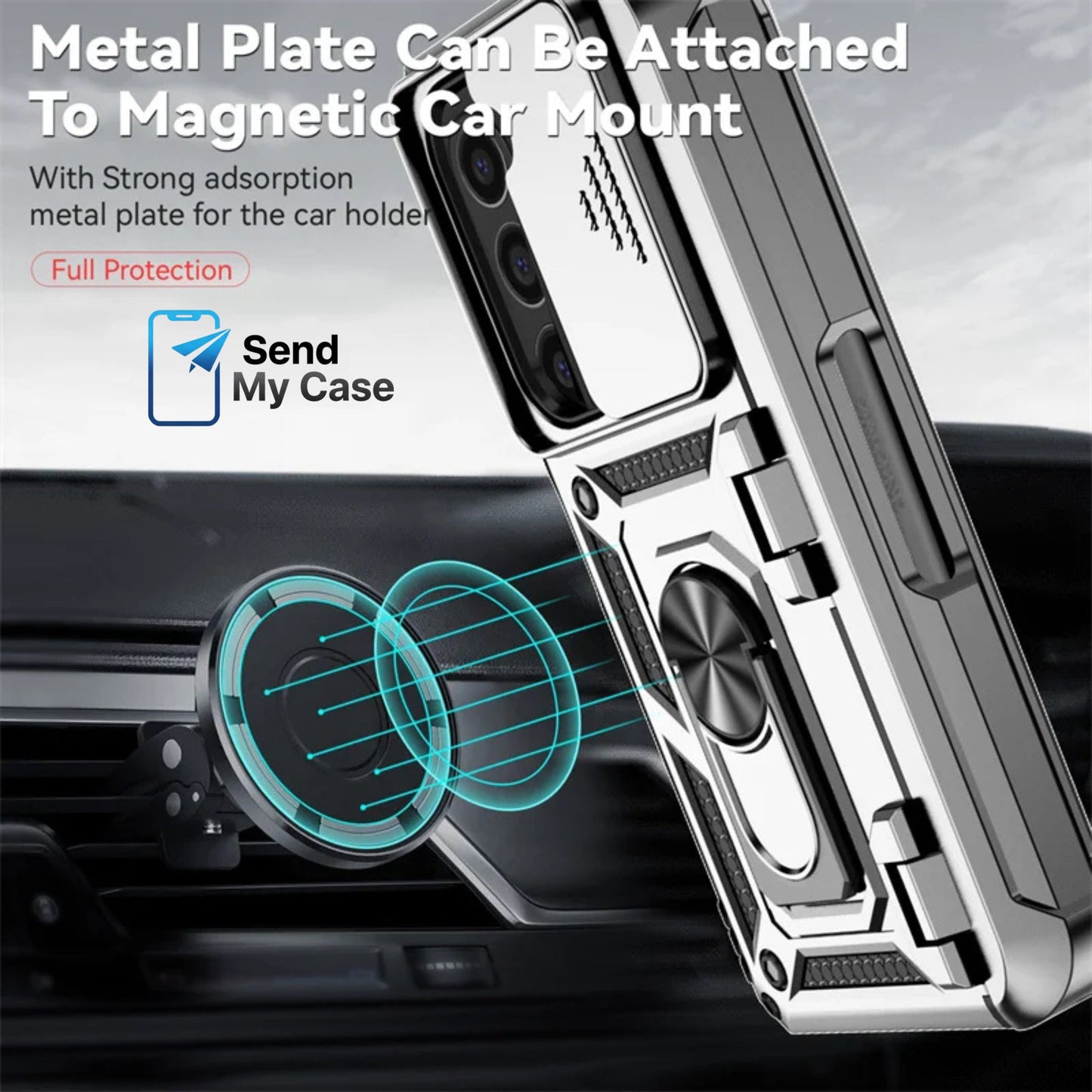 Galaxy Z Fold Rugged Armor Kickstand Case with Camera Cover