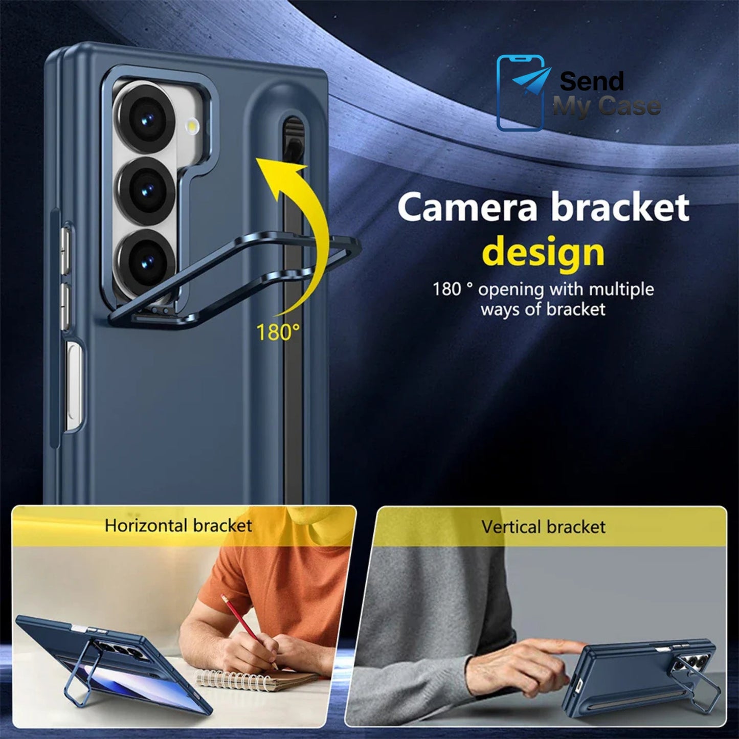 Samsung Galaxy Z Fold Shockproof Stylus Case with Kickstand
