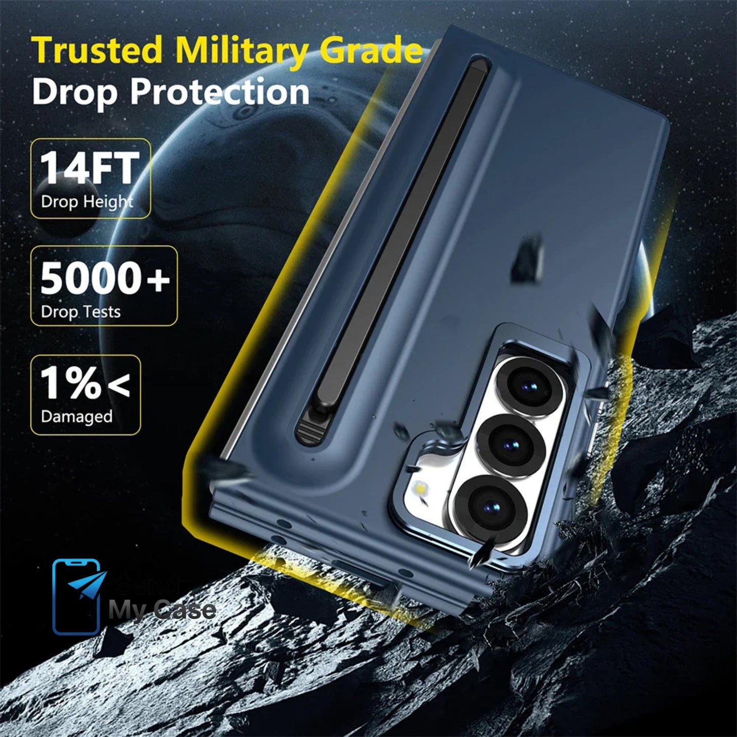 Samsung Galaxy Z Fold Shockproof Stylus Case with Kickstand