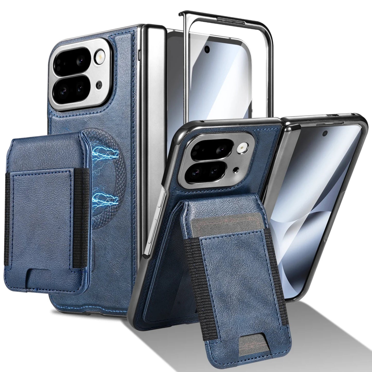 Google Pixel 10 Pro Fold Leather Wallet Case with Stand & Card Holder