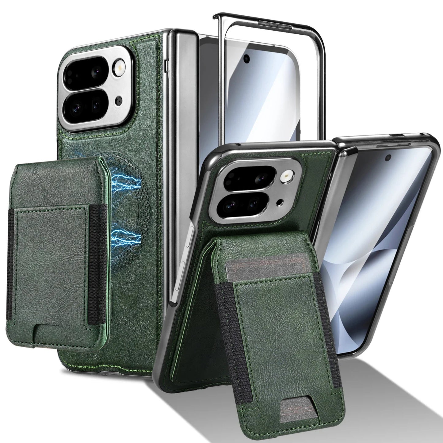 Google Pixel 10 Pro Fold Leather Wallet Case with Stand & Card Holder