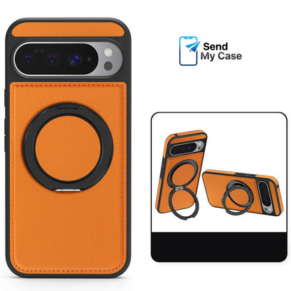 Google Pixel 10 Pro XL Leather Magnetic Ring Stand Case
