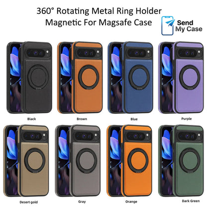 Google Pixel 10 Pro XL Leather Magnetic Ring Stand Case