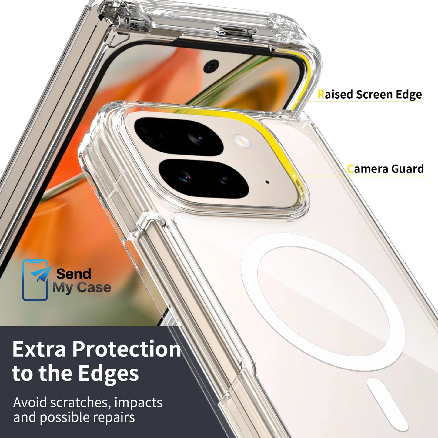 Pixel 10 Pro Fold Clear MagSafe Hybrid Protective Case