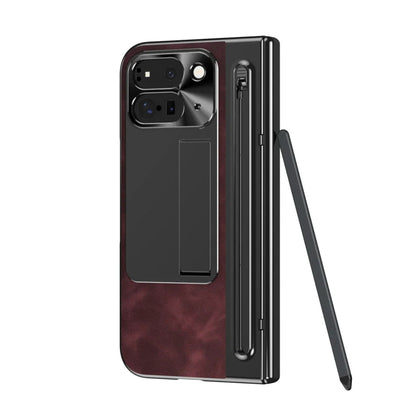Pixel 10 Pro Fold Leather Case with Stylus & Kickstand