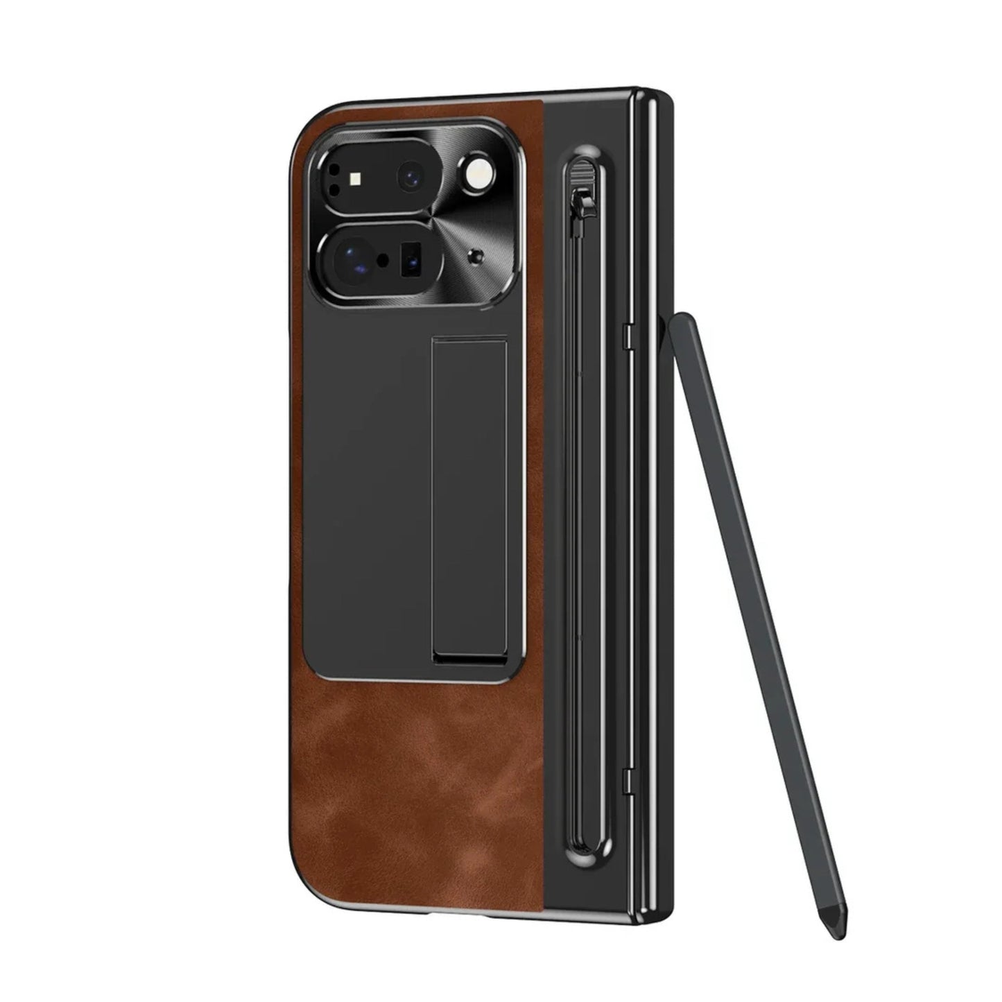 Pixel 10 Pro Fold Leather Case with Stylus & Kickstand