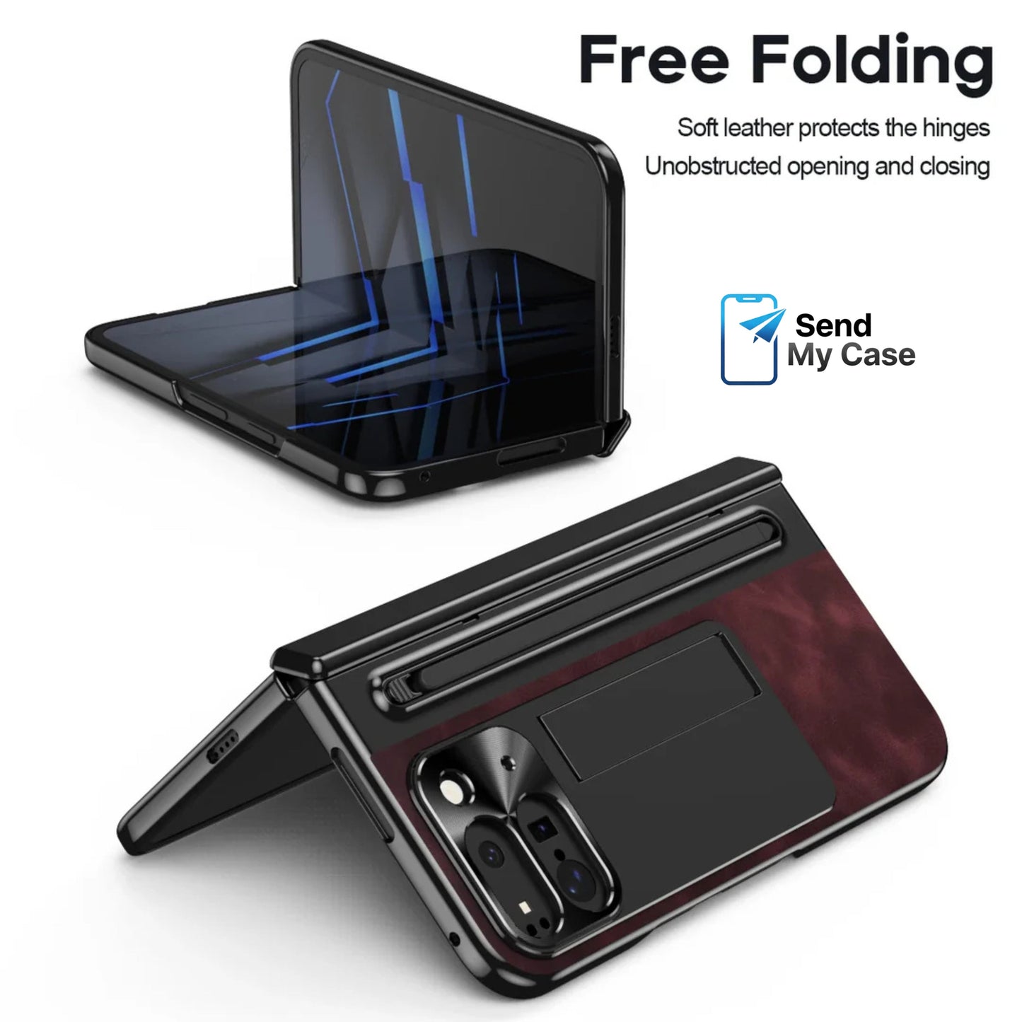 Pixel 10 Pro Fold Leather Case with Stylus & Kickstand