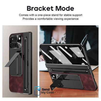 Pixel 10 Pro Fold Leather Case with Stylus & Kickstand