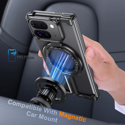 Google Pixel 10 Pro Fold Magnetic Frameless Case with 360° Rotating Stand