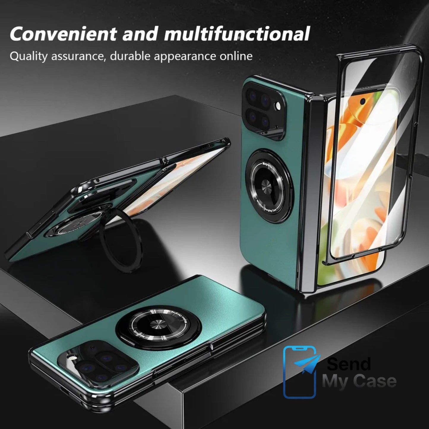Google Pixel 10 Pro Fold Magnetic Ring Stand Case (360° Rotatable)