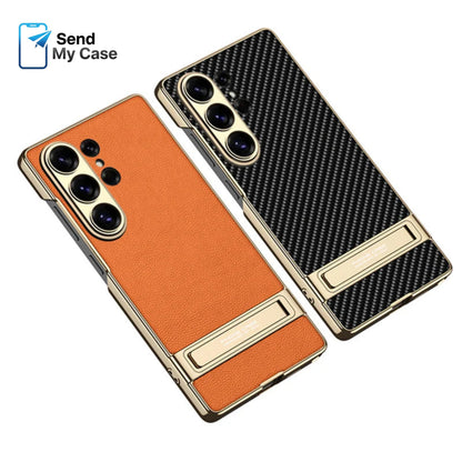 Samsung Galaxy S26 Ultra Leather Kickstand Case – Luxury Slim Stand Cover