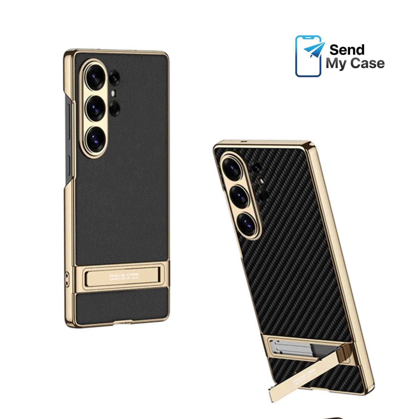 Samsung Galaxy S26 Ultra Leather Kickstand Case – Luxury Slim Stand Cover