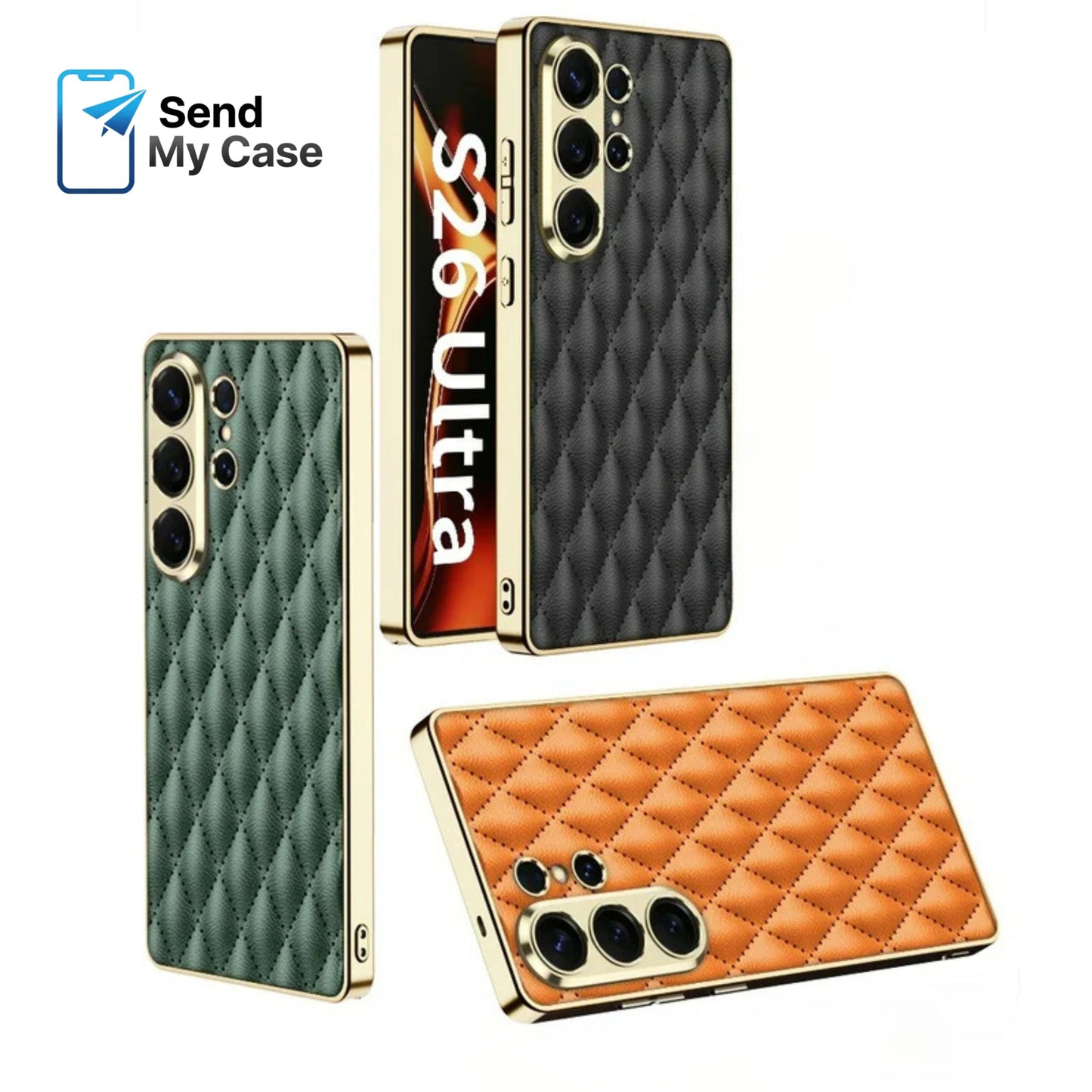 Samsung Galaxy S26 Ultra Leather Luxury Case – Slim Quilted Protective Cover