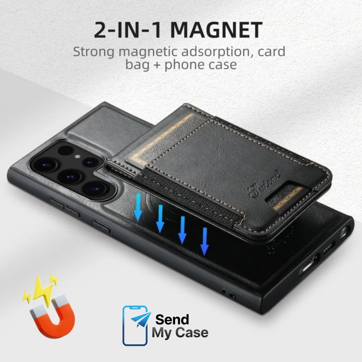 Samsung Galaxy S26 Ultra MagSafe Leather Wallet Case with Magnetic Card Holder