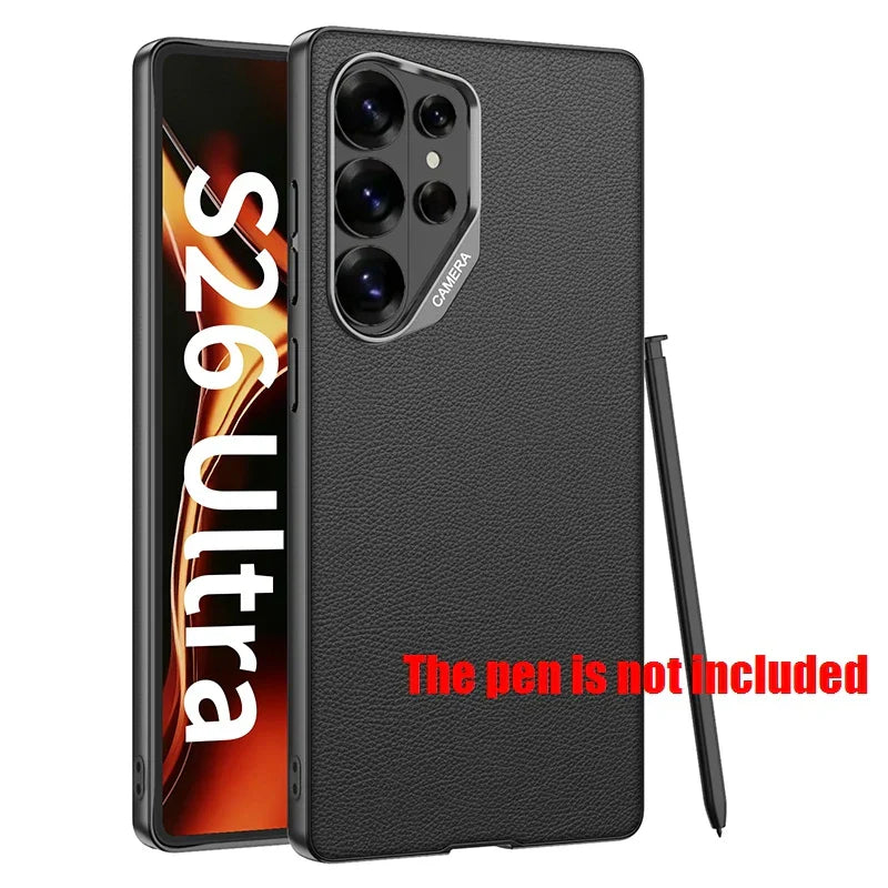 Samsung Galaxy S26 Ultra Vegan Leather Camera Frame Case