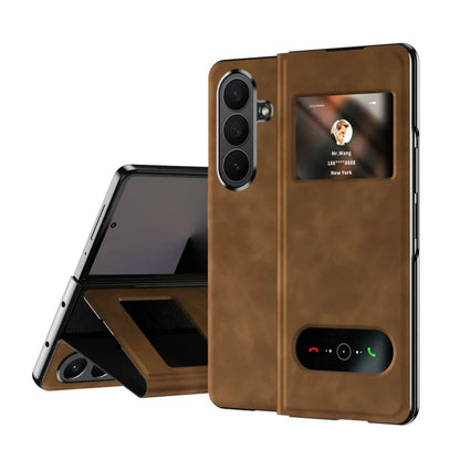 Samsung Galaxy Z Fold 7 Magnetic Leather Smart View Case