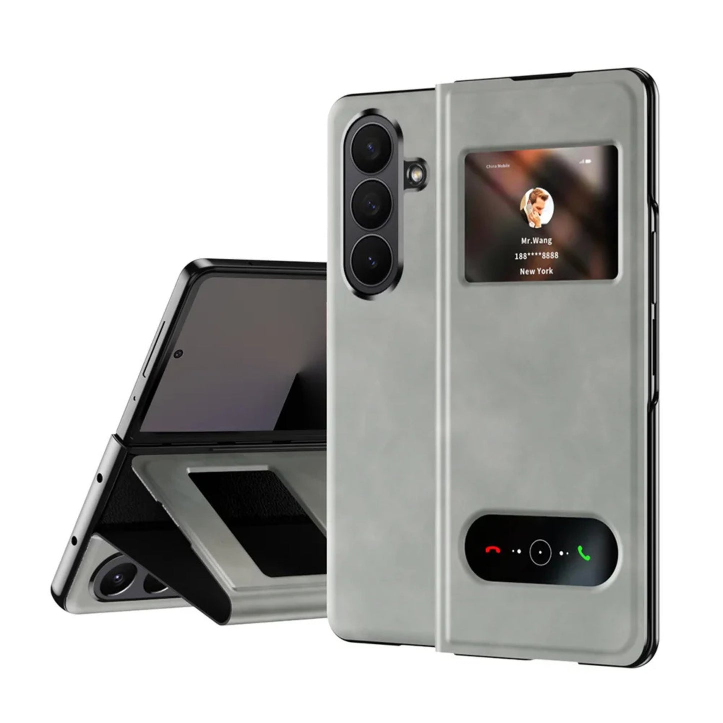 Samsung Galaxy Z Fold 7 Magnetic Leather Smart View Case