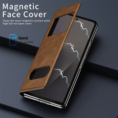 Samsung Galaxy Z Fold 7 Magnetic Leather Smart View Case