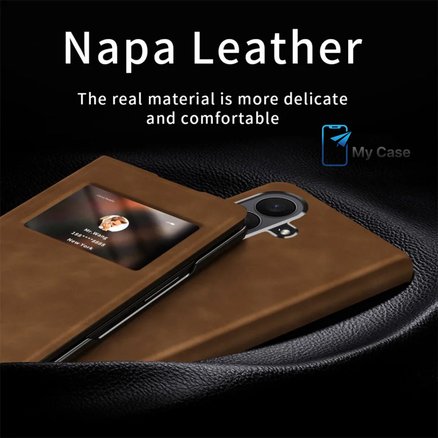 Samsung Galaxy Z Fold 7 Magnetic Leather Smart View Case