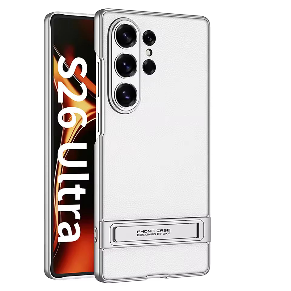 Samsung S26 Ultra Leather Kickstand Case