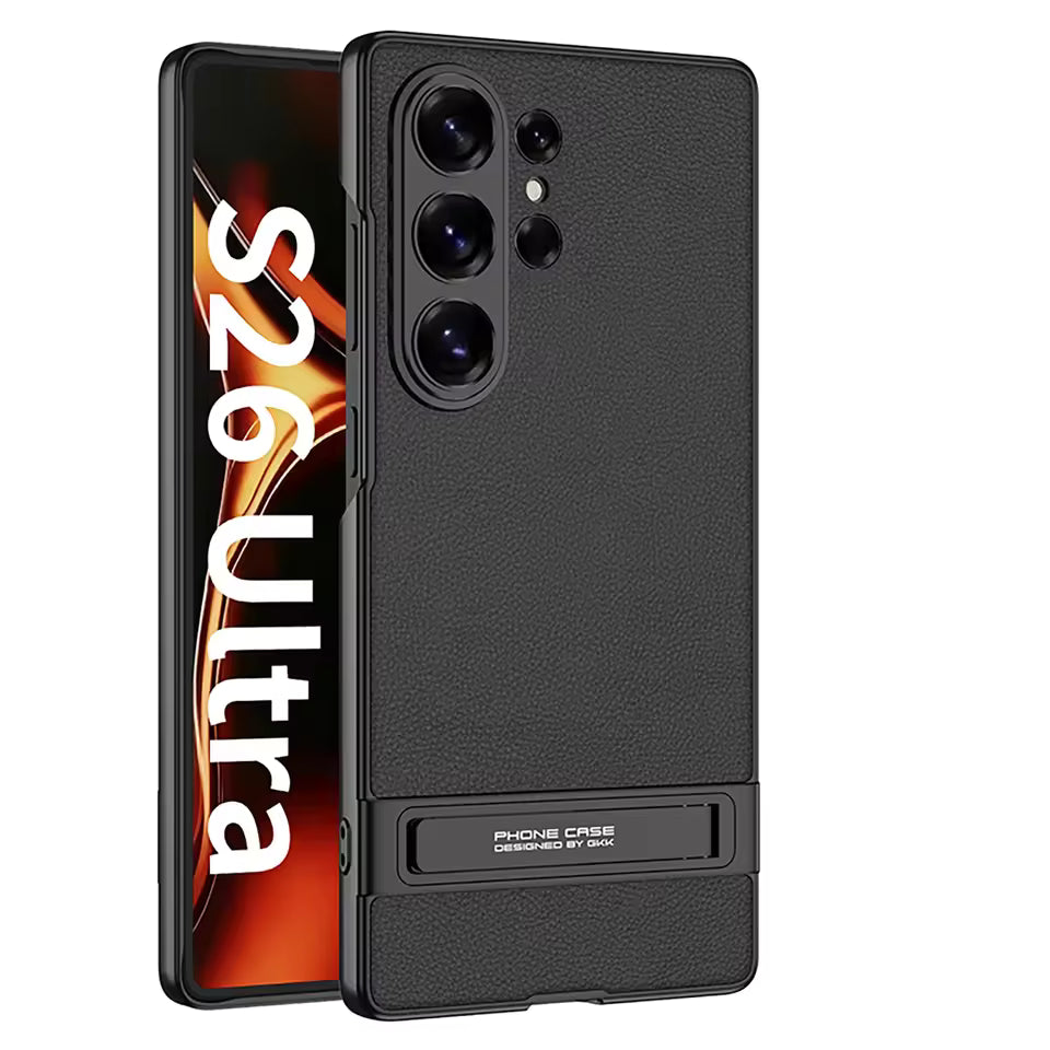 Samsung S26 Ultra Leather Kickstand Case