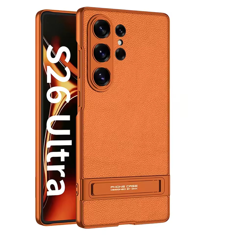 Samsung S26 Ultra Leather Kickstand Case