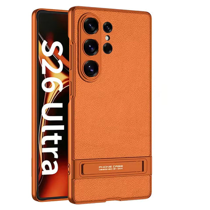 Samsung S26 Ultra Leather Kickstand Case