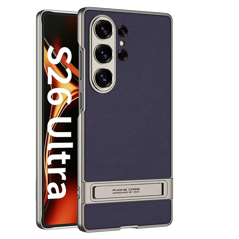 Samsung S26 Ultra Leather Kickstand Case