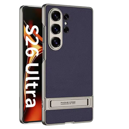 Samsung S26 Ultra Leather Kickstand Case