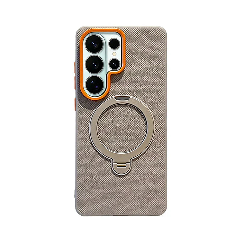 Samsung S26 Ultra Magnetic Leather Stand Case