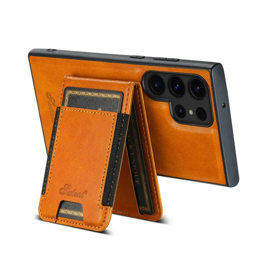Samsung Galaxy S26 Ultra MagSafe Leather Wallet Case with Magnetic Card Holder