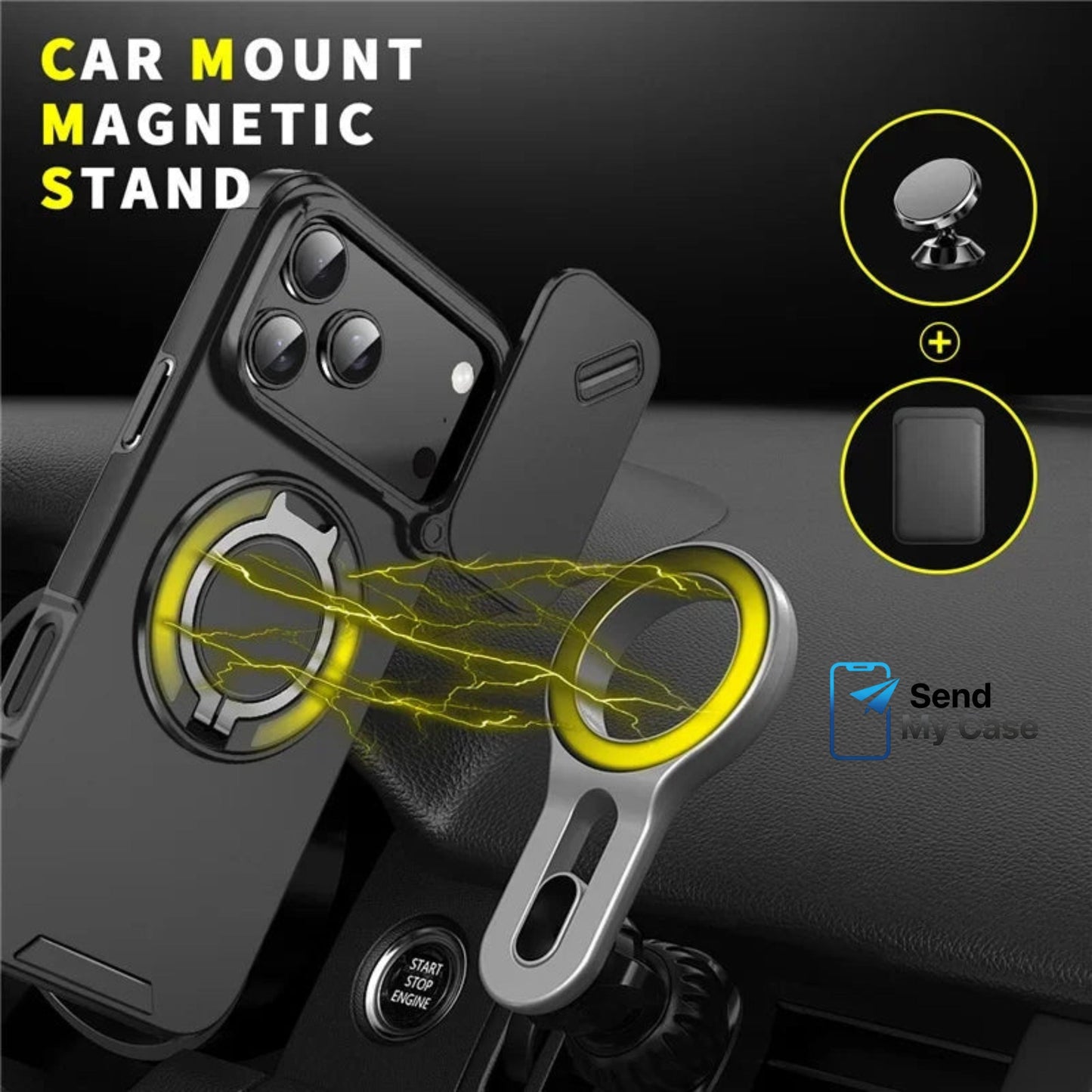 iPhone 17 Pro Max Magnetic Ring Kickstand Case