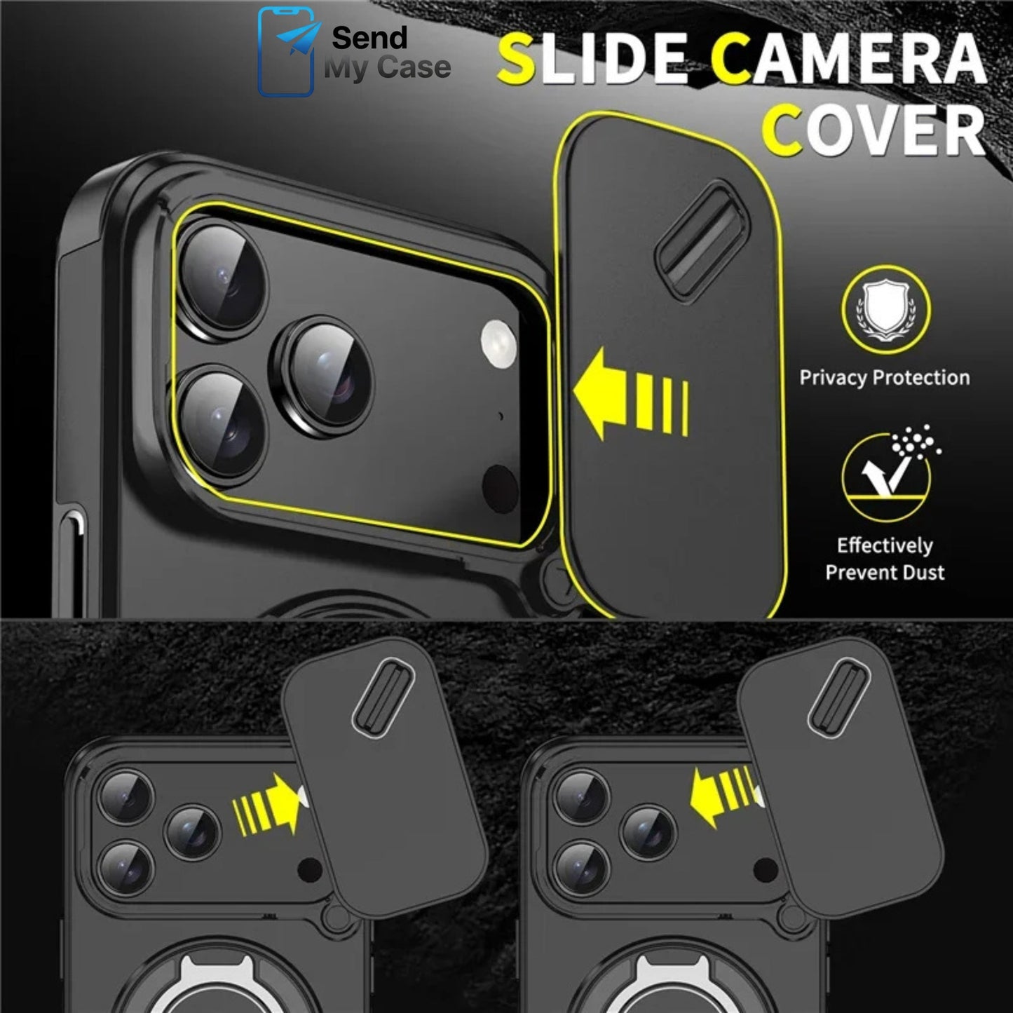 iPhone 17 Pro Max Magnetic Ring Kickstand Case