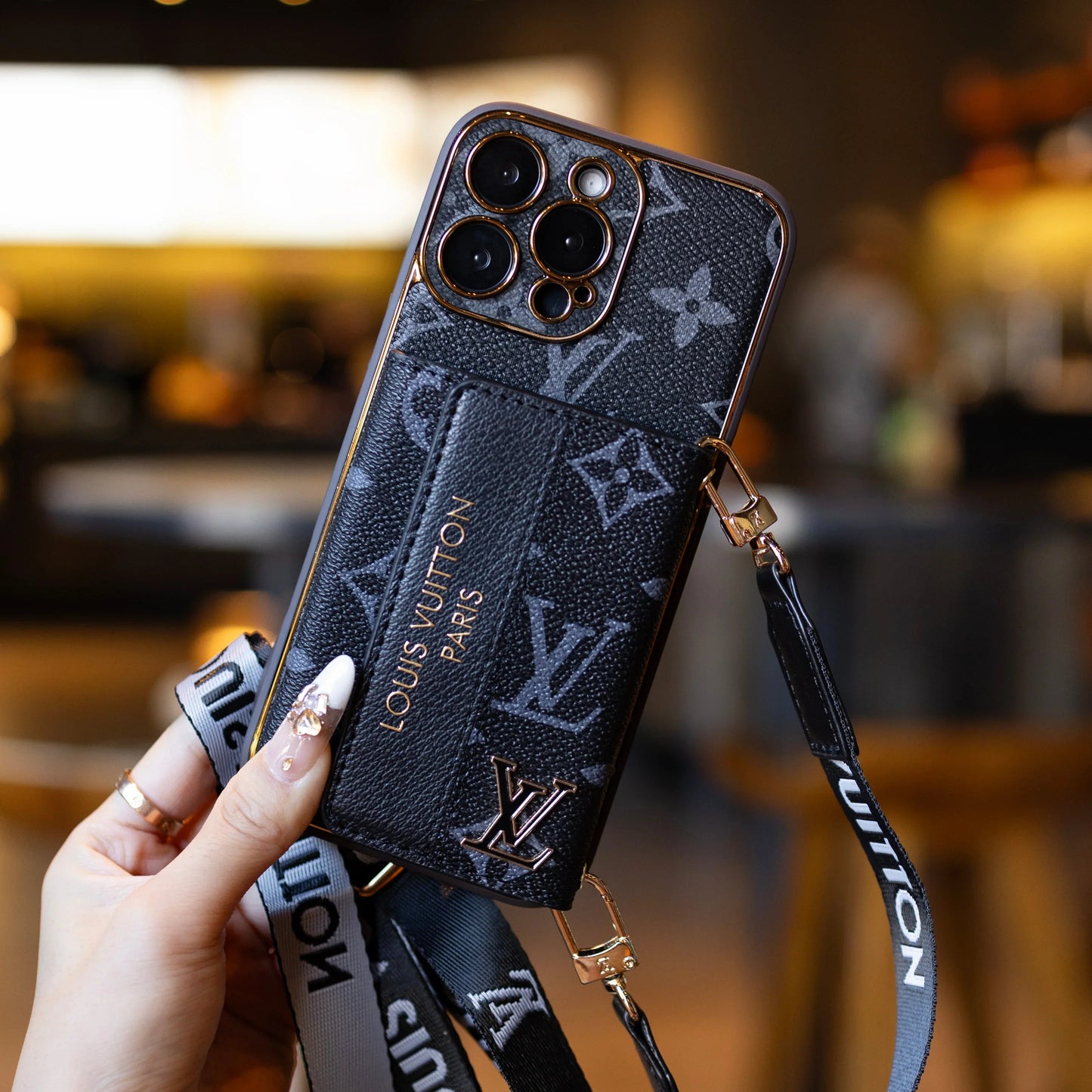 iPhone 17 Pro Max Crossbody Wallet Strap Case